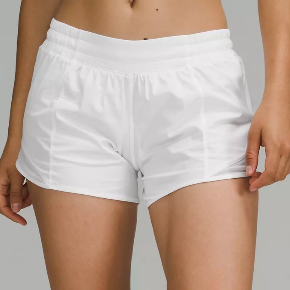 Lululemon 4'' White Hotty Hot Shorts (2)